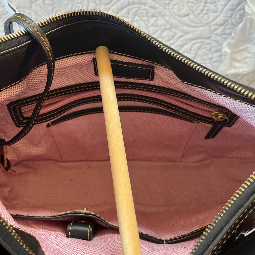 DOONEY & BOURKE NWT Black Croc Embossed Leather Bag  #J3988182 NEW - Picture 5 of 12
